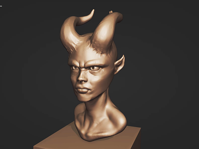 Practice sculpt #3 3d character demon devil girl horns