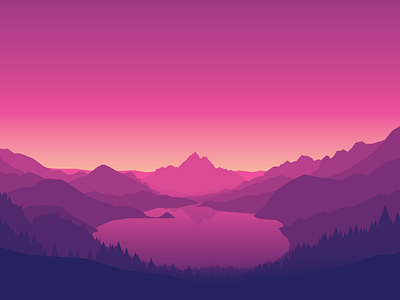 Lakeside gradient landscape svg