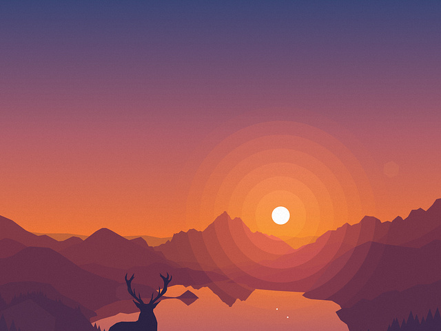 Lakeside Sunset by Louis Coyle on Dribbble