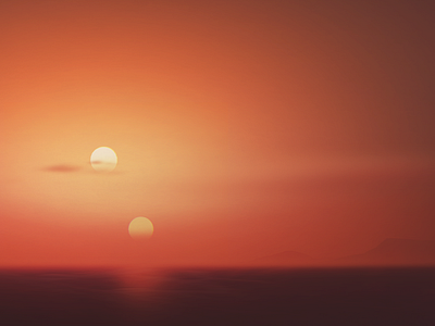 Binary Sunset - Luke's View landscape star wars sunset