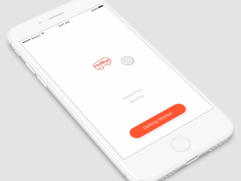 Onboarding screen for redBus