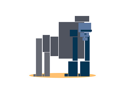 Gorilla, Boxy geometric gorilla illustration