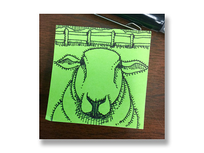 Post-It Portfolio 001 animal illustration sheep
