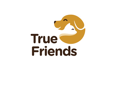 True Friends Negative Space animals cat cats dog dogs logo inspirations pets serbaneka creative