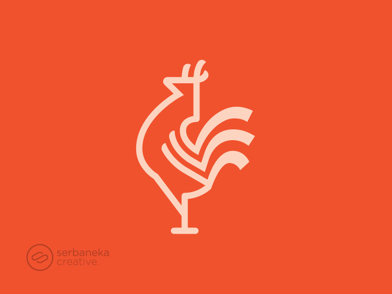 Rooster Logo Design Minimal by Serbaneka Studio on Dribbble