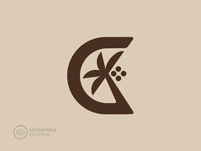 Coconut Company Logo branding coco coco fiber coco peat coco tree coconut coconut tree graphic design letter c logo monogram