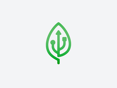 Eco Usb eco logo green logo icon usb tech logo technology usb