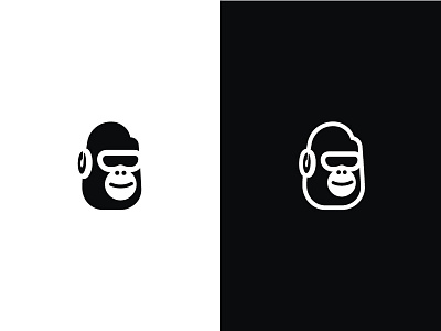 Gorilla Music Negative Space Logo gorilla logo inspirations monkey music negativespace logo