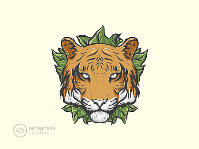 Tiger illustration fitness gym logo designs logo inspirations premium serbaneka creative tiger illustrations
