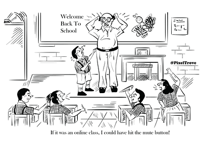 Back To School Post Covid- Fun Illustrtaion adobe belgiancomics blackandwhitedrawing childrensbook comics covid digitalart fun graphic design illustration illustrator joke kidlit pandemic penandpun pendrawing school vector