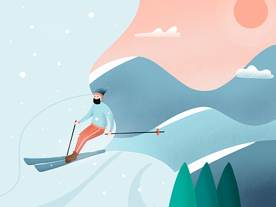 skiing ipadpro simple skiing sports 插图