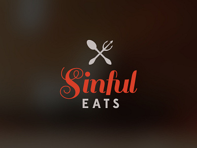 Sinful Eats brand food fork logo restaurant trident