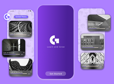 Gestalt Theory App app design education figma gestalt gestaltlaw learningapp mobiledesign typography ui ux