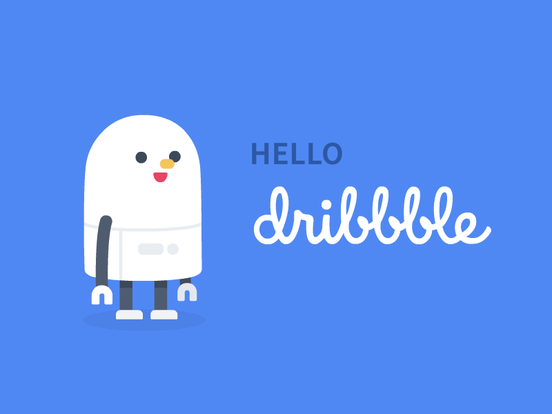 Hello animation ball debut firstshot hello dribbble robot