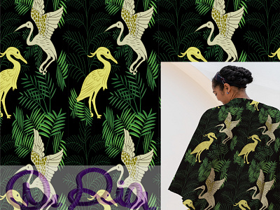 Swans and tropical leaves vector repeat pattern adobestock pattern design designs fabric designer patterns seamless pattern shutterstock pattern surface textile pattern designer vector wallpaper design