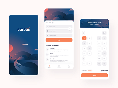 carbus - Bus Ticket Booking App app bus app design hdcraft holiday app illustration journey mobile oline ticket reservation seat app ticket ticket app ticket bus ticket bus app travel travel app trip ui ux