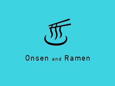 Onsen and Ramen illust illustration logo