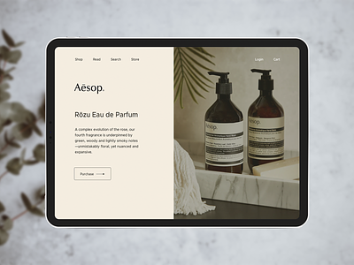 Concept Design for Aesop branding ui ux web website design