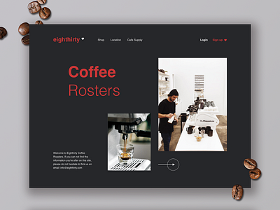 Coffee Shop Conceptual Design adobe photoshop branding coffee ui ux ui design website design