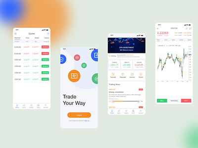 OPA Investment Trading App Design bitcoins trading app trading platform ui ux