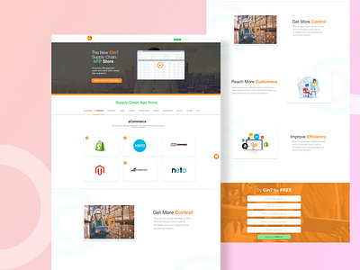 Cin7 Supply chain App store website design