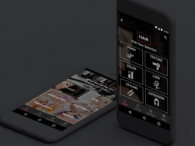 UI Design for a salon app.