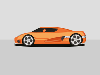 Koenigsegg CCR auto cars illustration orange racing