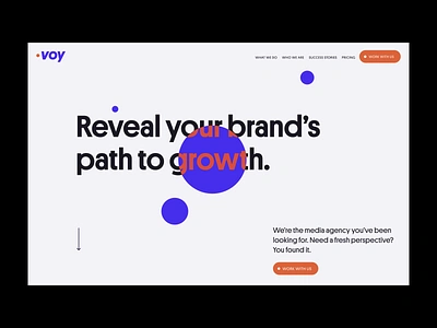 Voy Media homepage design interface product ui web web design
