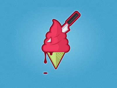 Slice Cream drawing flat food ice cream illustration vector