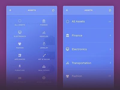 Categories ios mobile ui