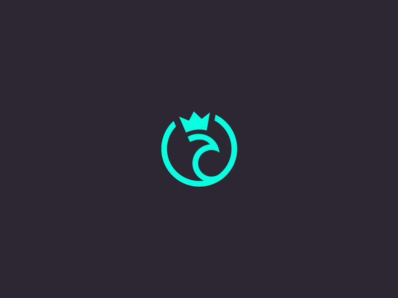King Peacock bird green icon branding identity logo