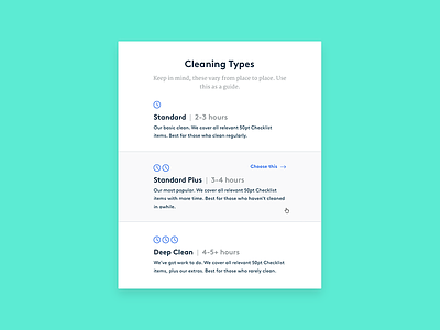 Cleaning Types clean design green product ui ux