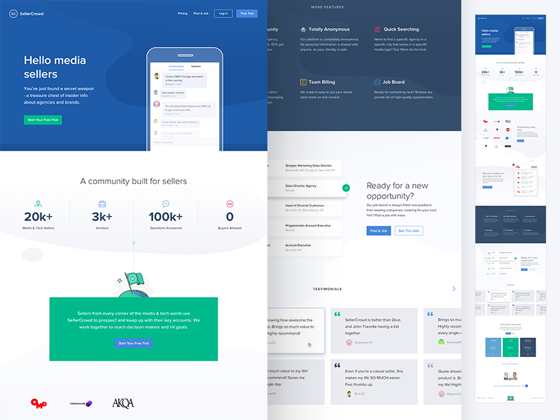 SellerCrowd Homepage by Alex Martineau for Milkshake Studio on Dribbble