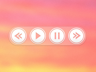 Playback buttons - orange cream icons music pause play ui video