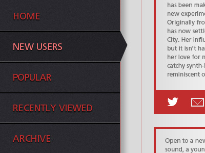 Red menu app menu ui ux web