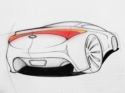 SK6 back end automotive car concept draw drawing sketch