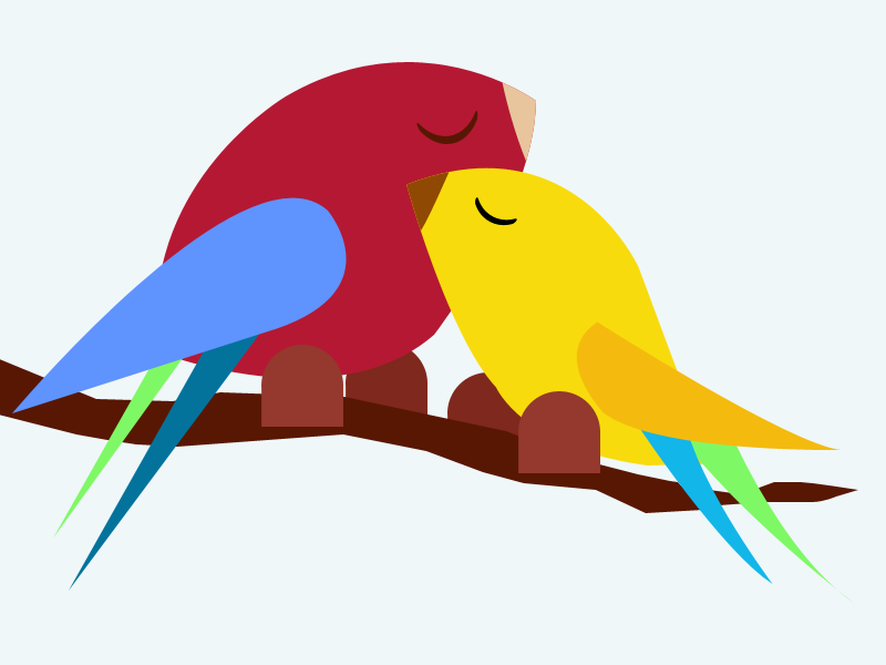 Love Birds character illustration valentine day valentine-day flat gif love birds art