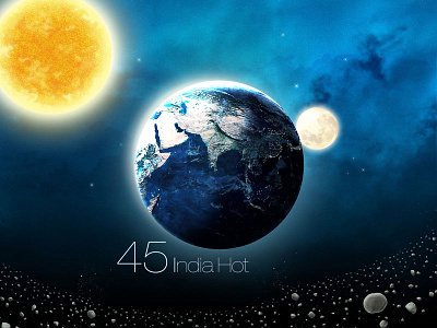 Hot India app earth illustration ios minimal moon sun weather