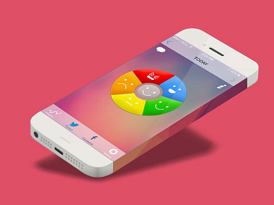 check your mood everyday app application flat icon ios ios7 iphone mockup ui ux