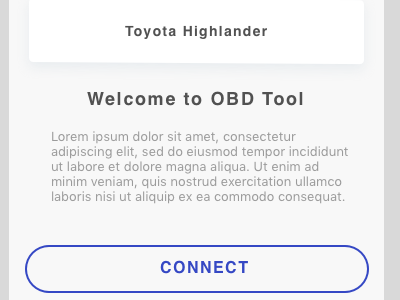 OBD Car diagnostic app workflow car diagnostic ios minimal mobile app sketch ui ux workflow