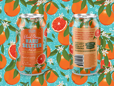 Blood Orange Seltzer craftbeer design illustration