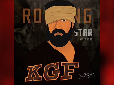 Dribbble shot KGF adobe art colors design drawing illustration movie poster