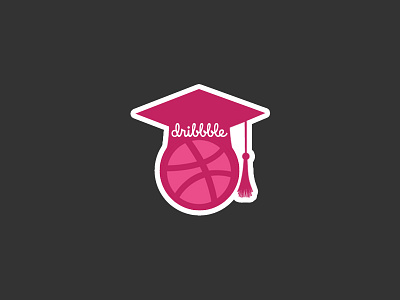 Dribbble Graduation contest dribbble graduation logo mule pink sticker sticker mule