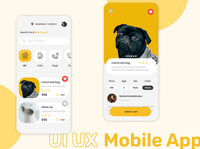 Pet Mobile App app design design figma mobile app ui ui design ux