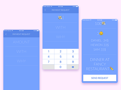 Payment Request fintech form ios request ui ux