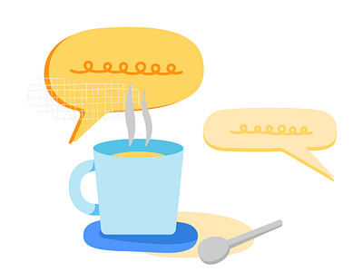 Cup of tea coffee conversation illustration tea