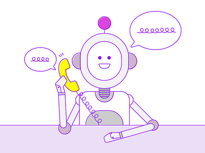 Callbot call illustration robot