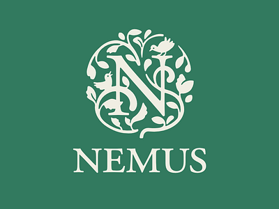 Nemus Logo branding floral interior design logo nemus