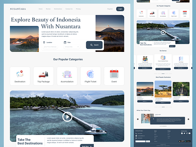Nusantar Landing Page Exploration design landingpage travel traveling ui ux vacation website