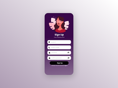 Shopping Sign Up Page dailyui ui